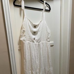 BNWT Torrid Shirred Hem Skater Dress, white, 3